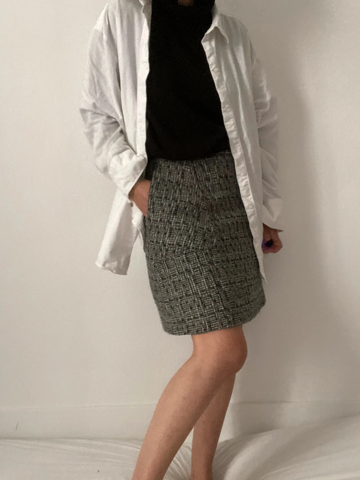 🌺 Falda corta vintage de cintura alta estilo trapecio – photo 9